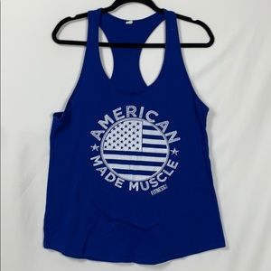 Ideal T blue racer back work out shirt XXL